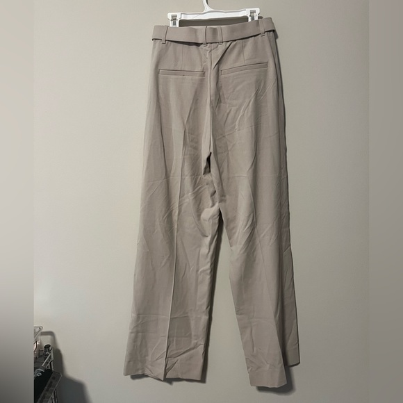 Abercrombie Belted tailored wide leg pant light taupe - Picture 4 of 5